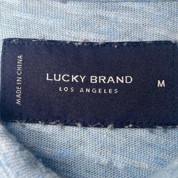 Lucky Brand Men’s Casual Button Down Shirt Blue Medium - Picture 6 of 8
